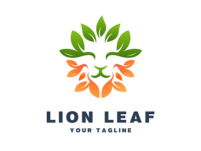 Lion leaf logo design