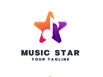 Star music abstract animal art concept design element icon illustration logo vector