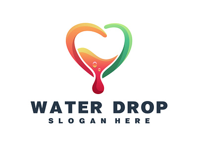 Water drop logo abstract art concept design element emblem icon illustration logo vector