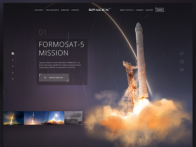 Space X Design Concept concept landing space website