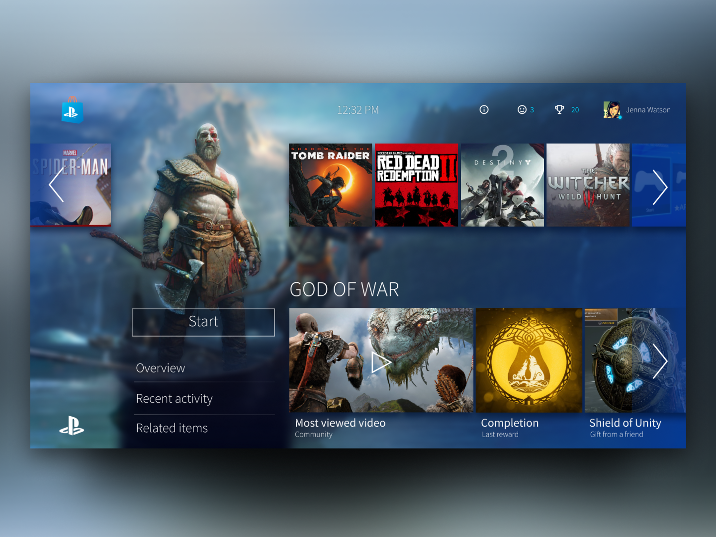 PlayStation UI Concept by elhombretecla on Dribbble