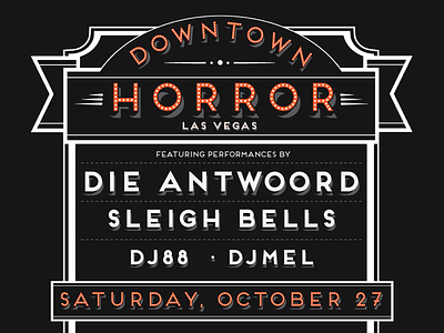 Downtown Horror 3d type deco event halloween poster show poster