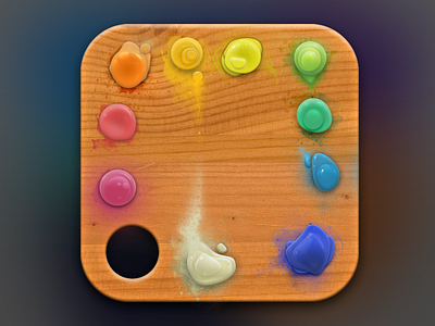 Palette icon app button icon identity ios ipad iphone logo paint palette scetch wooden