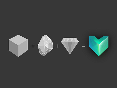 logo creating process brilliant create cube diamond flat icon log process simple stone