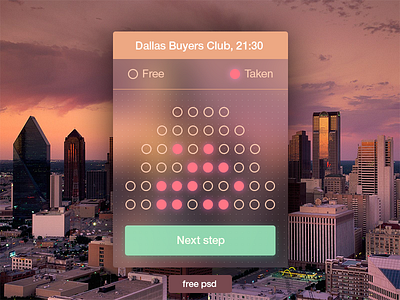 Dallas Buyers Club app blur cinema city free ios7 iphone psd simple template ui widget