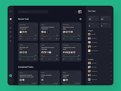 Task Management System - Dashboard app dark dashboad design task management ux web