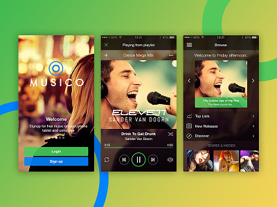 Musico : Music Apps Design designer digital agency mobile apps design music apps song apps ui user experience user interface ux