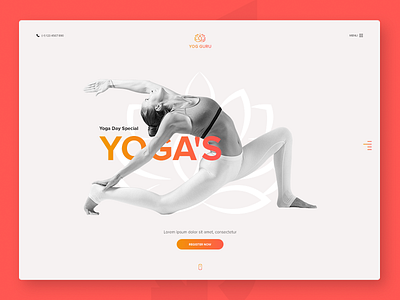 Creative Yoga Website Design clean creative design gradient orange red simple yoga website design