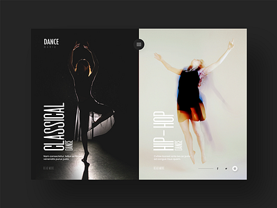 Dance Academy website landing page design concept black clean dance dark design flat logo typography ui ux web