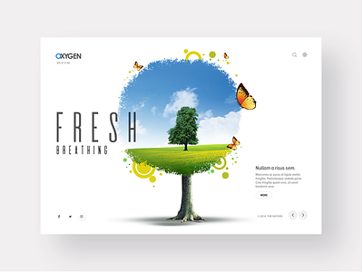 Nature website landing page design concept art design flat illustration tree ui vector web website white