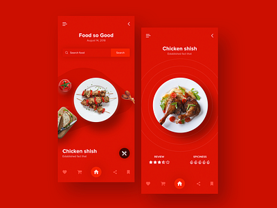 Restaurants Apps Design app clean flat ios red restaurant app ui user experience ux