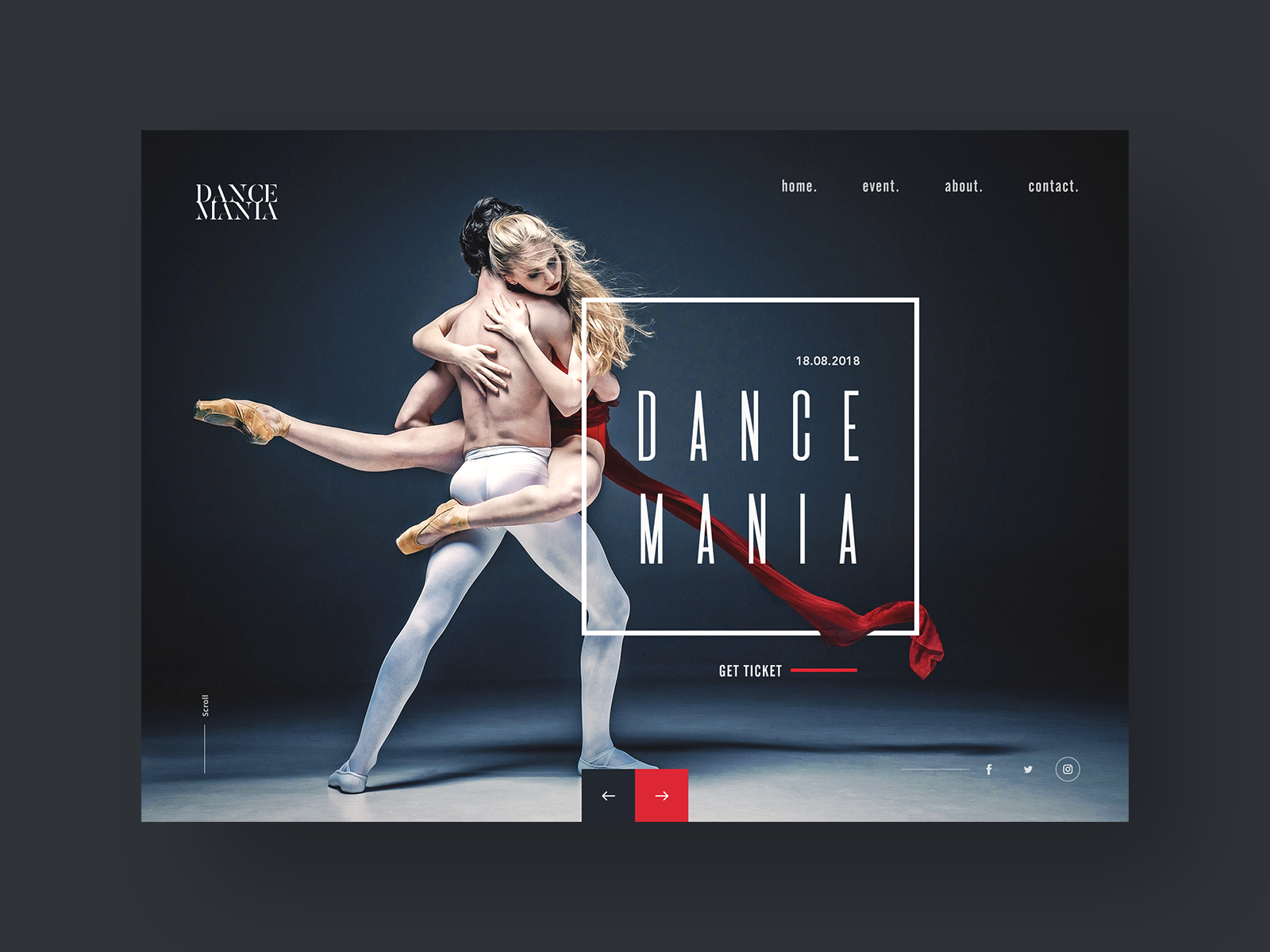 Dance Academy website landing page design concept by Sunny Rathod for