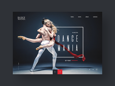 Dance Academy website landing page design concept