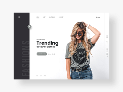 Online Clothing Store - e-commerce landing page design concept brand clean cloths creative design ecommerce interface light logo minimal ux white woman