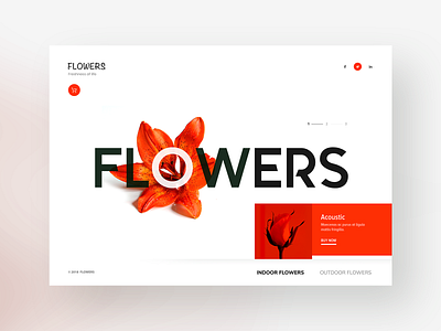 Flowers eShop : e-commerce website design clean concept design flat flower illustration minimal typography vector web