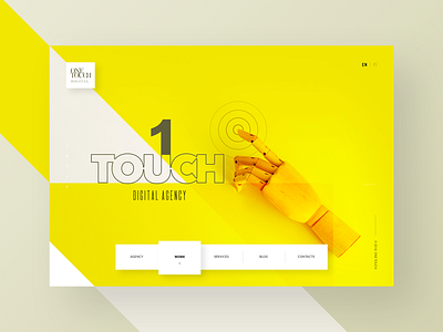 One Touch - Digital Agency Website Design clean design digital agency landing page typography ui user interface web yellow