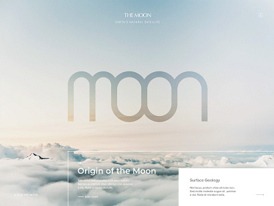 The Moon : Earth's Natural Satellite clean creative design design earth landing page moon moonshine satellite typography visual design web web design webdesign website