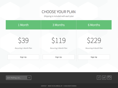 Pricing + Footer