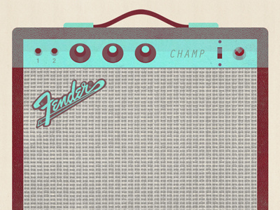 Amp Champ amp fender glindon guitar illustration