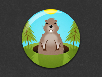 Groundhog Day Badge badge glindon groundhog groundhog day illustration pin