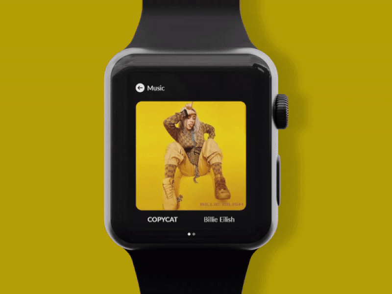 Apple Watch | Music Player UI apple apple watch apple watch design billie eilish interaction design smart watch ui uidesign watch
