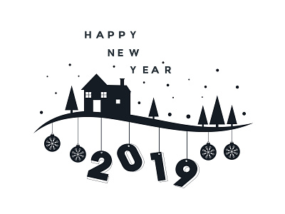 New Year 2019 2019 art attractive celebration clean creation design dribbble event happy new year illustration minimal new year new year 2019 party ui unique vector