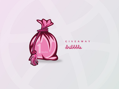 Dribbble Invite branding clean creation design draft dribbble invation dribbble invite dribbble invite giveaway dribbble sack identity illustration invitation invitation sack invite invite giveaway pink pouch sack