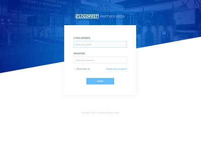 CloudFest Partners Area web app design
