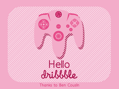 Hello Dribbble ! debut first shot game hello dribbble illustrator invitation nintendo thanks