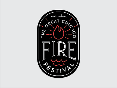 Amalgamation of logos black branding chicago festival fire flame identity logo red water waves white