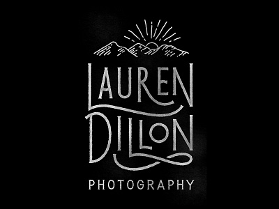 Lauren Dillon black lettering logo mountains photographer photography sun texture too much texture type typography white