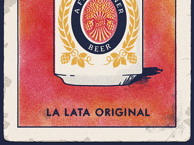 Come Original, You Got To Come Original beer beer can bingo card halftone illustration loteria lotería playing card red texture yellow