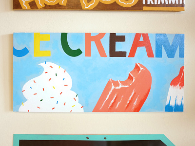 I Scream cream hand painted ice ice cream illustration lettering sign painting