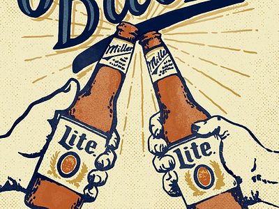 Bros Who Beverage beer blue bottle brown cheers illustration lettering screen print screenprint texture