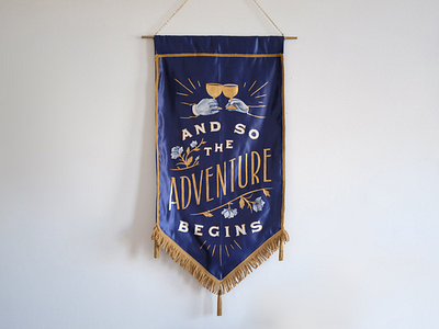 Banner #2 banner flag hand painted lettering pennant silk