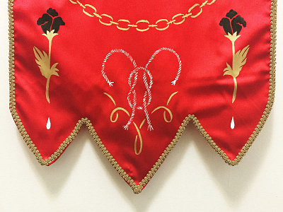 DCA Banner banner chain craft flag gold handmade knot masonic red regalia secret society sewing