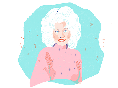 Belated Dolly Day country dolly parton drawing editorial editorial illustration illustration music people portrait spot illustration woman