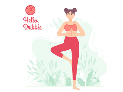 Yoga girl flat illustration vector