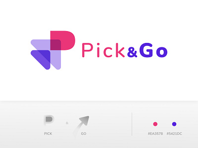 Pick&Go - Logo design abstract app branding design go icon illustration letter p logo logo minimal p pick product design typography vector