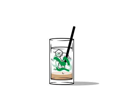 Cendol ai culinary drink food illustration simple design ui vector