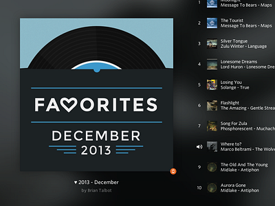 Rdio Playlist Art - December Favorites (Revised)