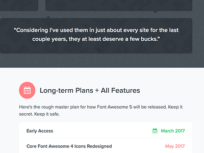 Quotes & Plans awesome font font awesome fontawesome.com product marketing schedule testimonial
