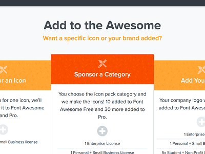 Add to the Awesome awesome font font awesome fontawesome.com orange product marketing sponsorship tiers