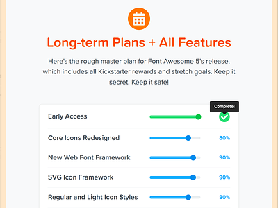 FA Features - Plans + Progress awesome features font font awesome plans progress