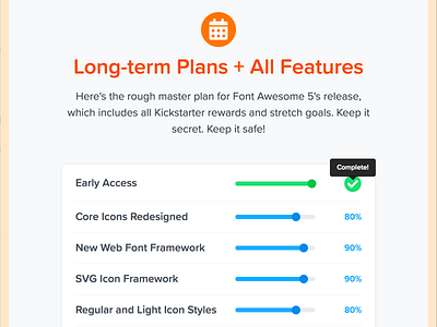 FA Features - Plans + Progress