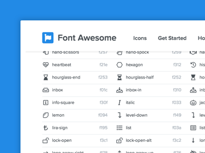 Font Awesome Cheatsheet