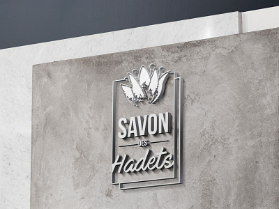 Wall Sign Concept Savon des Hadets logo mockup design wall art wall sign