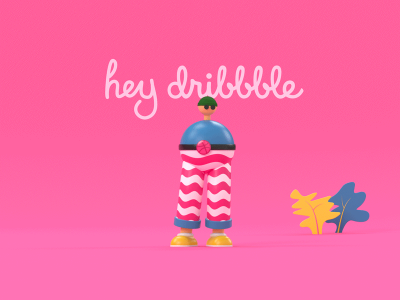 Hey Dribbble! 3d animation c4d character character animation cinema 4d motion octane