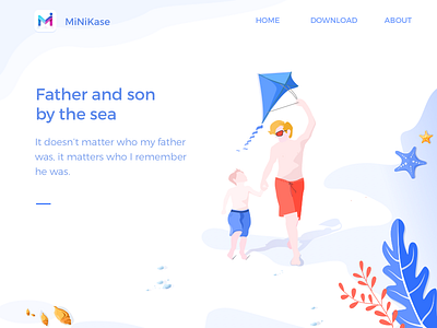 Father And Son By The Sea blue character cover download header illustration sketch web