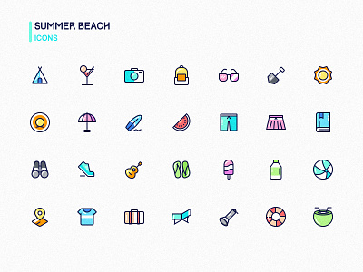 Summer beach beach colors design icon illustration outdoor sketch summer ui